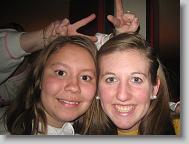 Me and Morgon at the condos....with bunny ears. (Thanks, Ms. Laura!)
